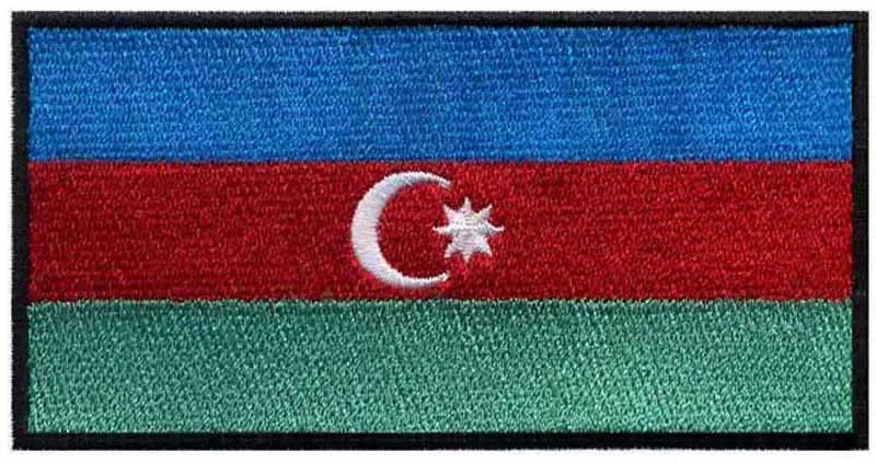 Наклейки с вышивкой из Азербайджана синий красный и зеленый флаг|iron-on transfers|embroidered