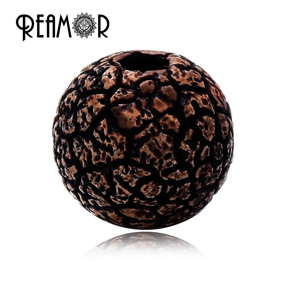 REAMOR треснувшие огненные природные камни из нержавеющей стали бусины голова
