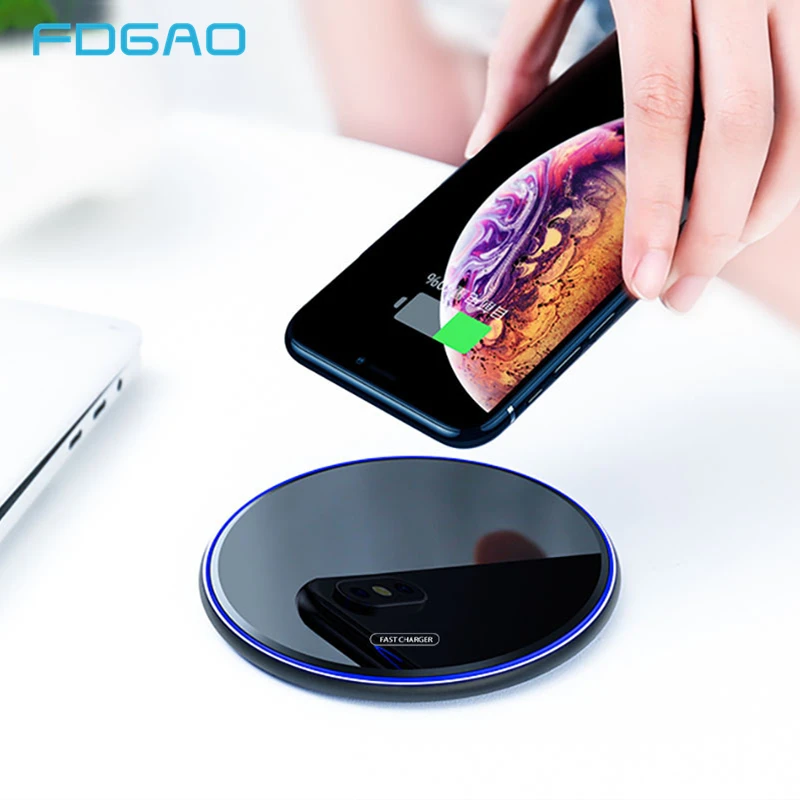 Беспроводное зарядное устройство FDGAO 15 Вт для iPhone 11 X XR XS 8 Samsung S10 S9 Huawei P30 Pro Xiaomi Mi 9