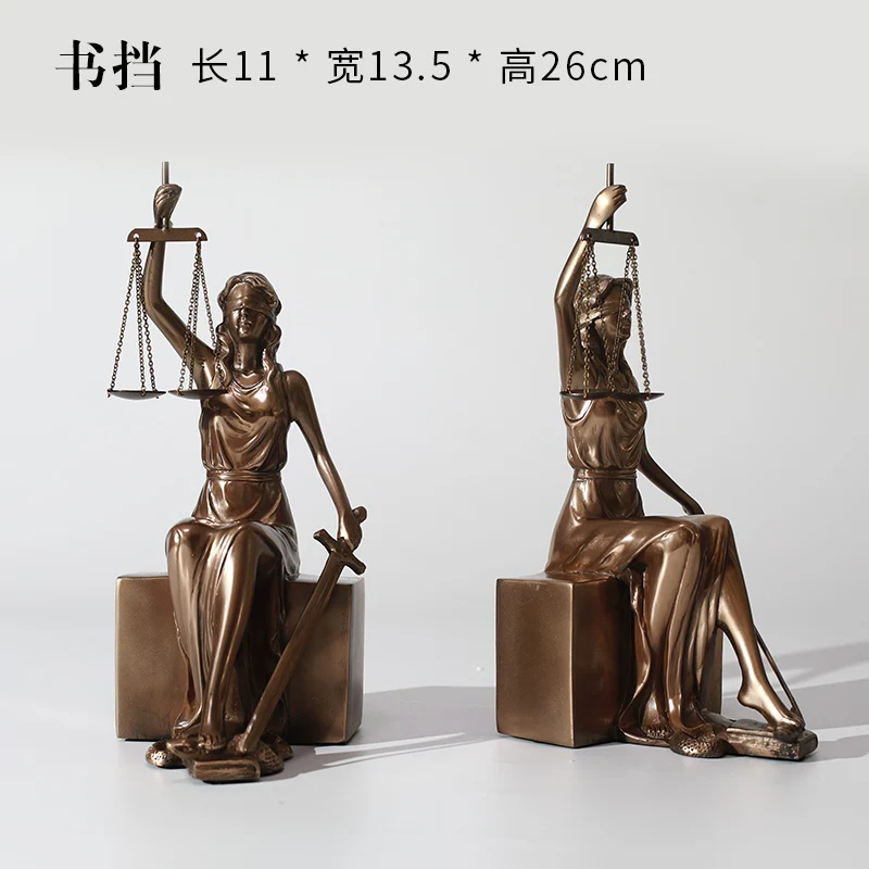 Медный материал Justice Fair Justice Goddess подарки скульптура статуя защитник офисный баланс украшения Полимерная для домашнего декора