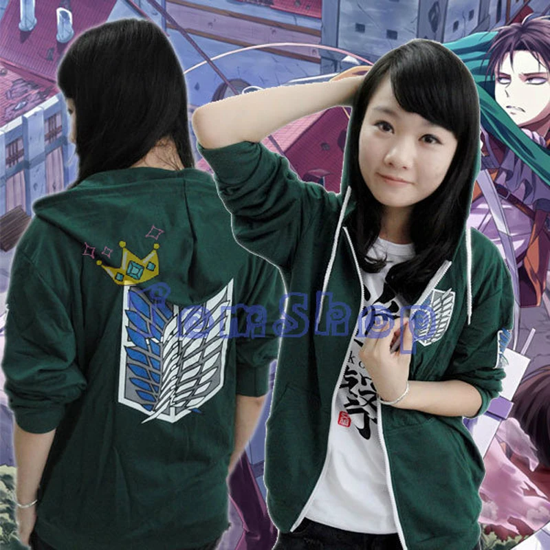 Черная толстовка с капюшоном из фильма атака на Титанов опрос легиона длинным