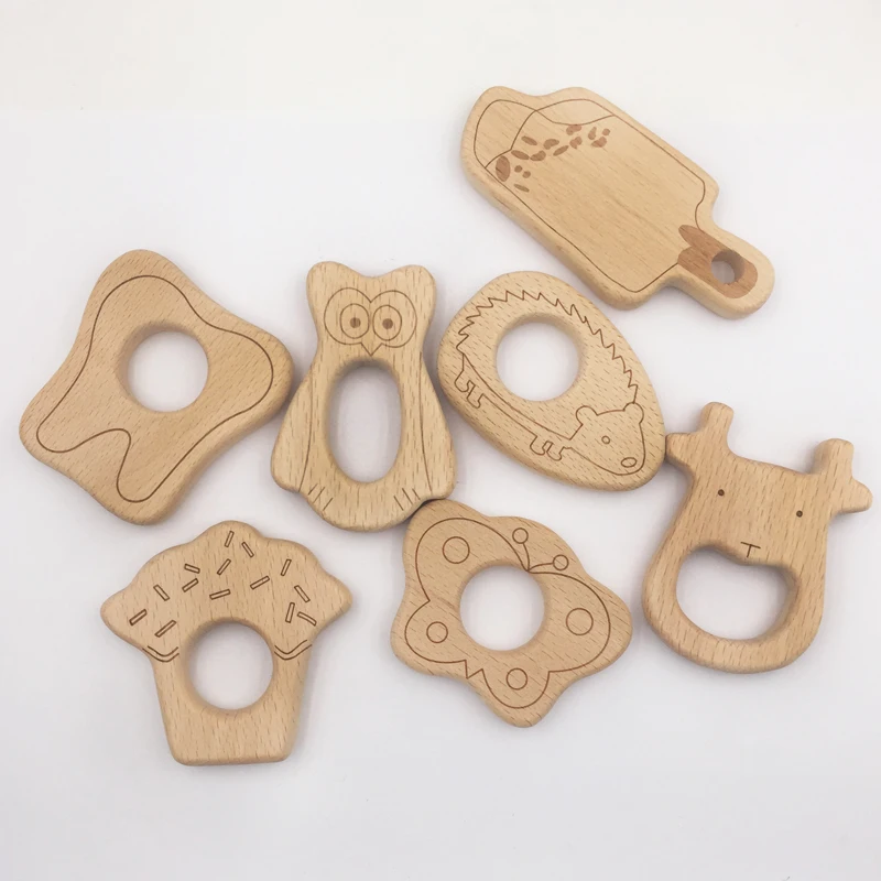 1 шт. деревянный Прорезыватель для зубов из бука|wooden teethers|teether woodfood teether |