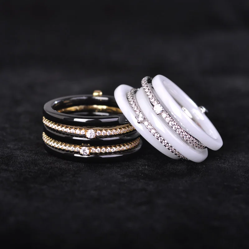 Blucome Циркон Керамические Ювелирные Изделия Комплекты Серьги и Кольцо Женщины