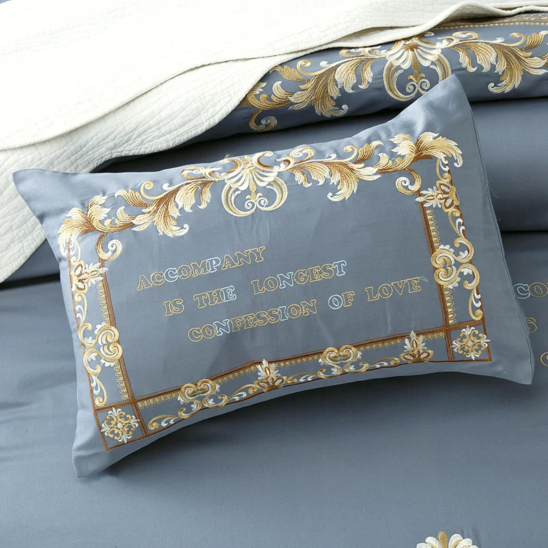 Luxury Egypt Cotton Elegant life Bedding Set Embroidery Silky Delicate Duvet Cover Bed Sheet Pillowcases Queen King Size 4/6Pcs | Дом и сад
