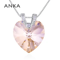anka fashion original heart crystal pendant necklace gift for women nickel free main stone crystals from austria 129625