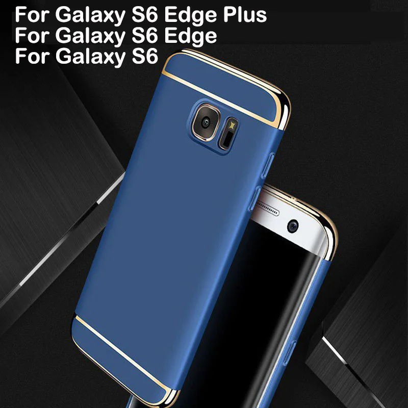 Для samsung Galaxy S6 Edge Plus чехол Роскошный кожаный задняя крышка 3 в 1 360 Степень защиты