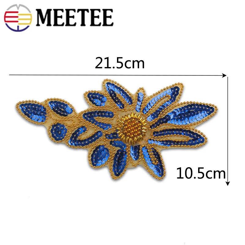 Meetee 5 шт. 21 5X10 см блесток цветок патчи палочка на Patche DIY сценическая одежда