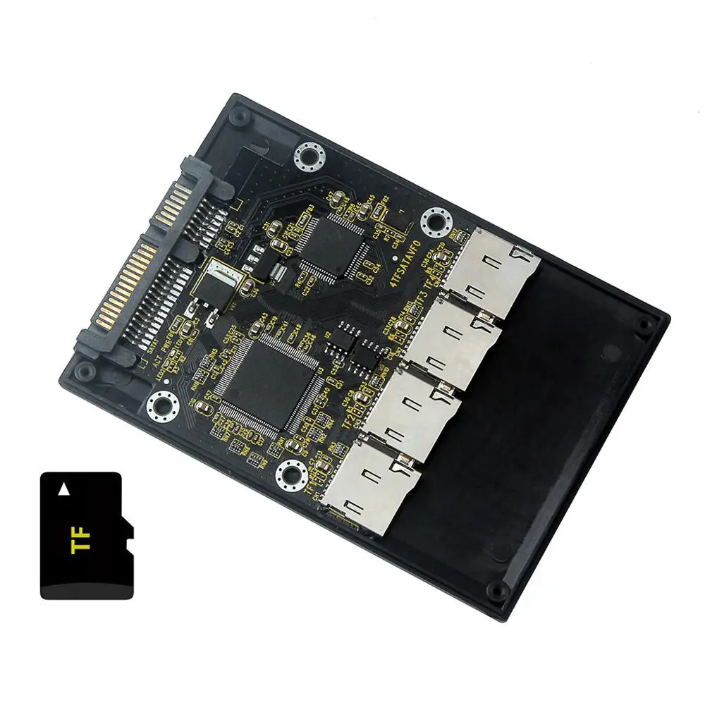 SP Бесплатная доставка Новинка 4 Micro SD TF карты до 22pin SATA адаптер 2 5 &quotКорпус для