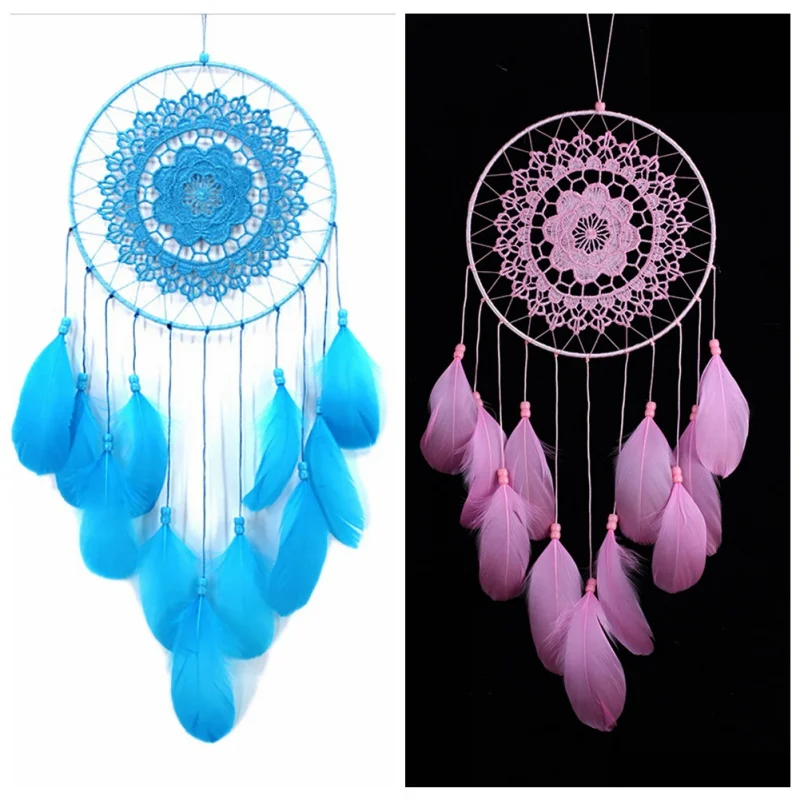 Цветы Ловец снов розовый девушка высокое качество перья ветер куранты висящий