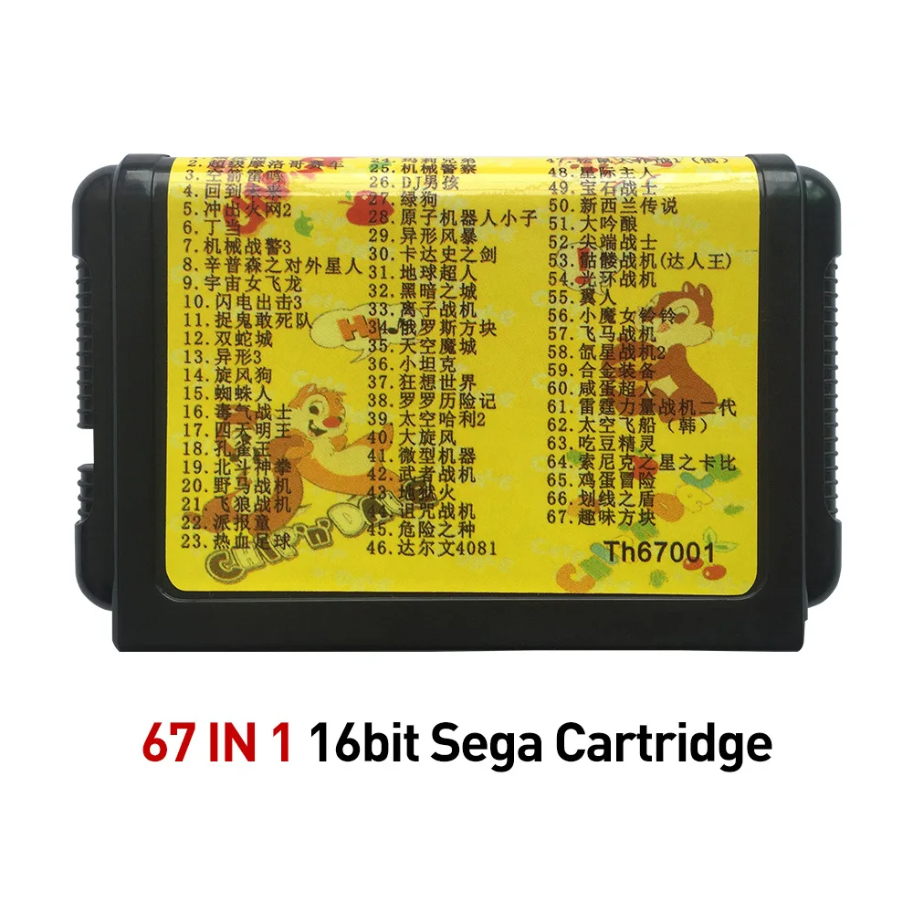 Для 16 битного Sega Mega Drive 67 в 1 или 32 картриджа для семейной видеоигры игровой
