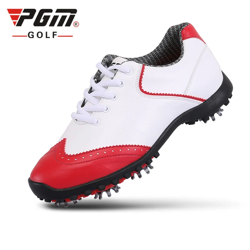 

Pgm Women Spikes Golf Shoes Anti-Skid Nail Soft Leather Sneakers Breathable Waterproof Lace Up Sports Shoes AA51023