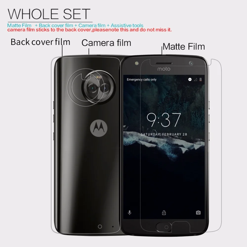 Nillkin высокий прозрачный/матовый протектор экрана для moto x4+ задняя пленка для мотора x4 камера защитная пленка