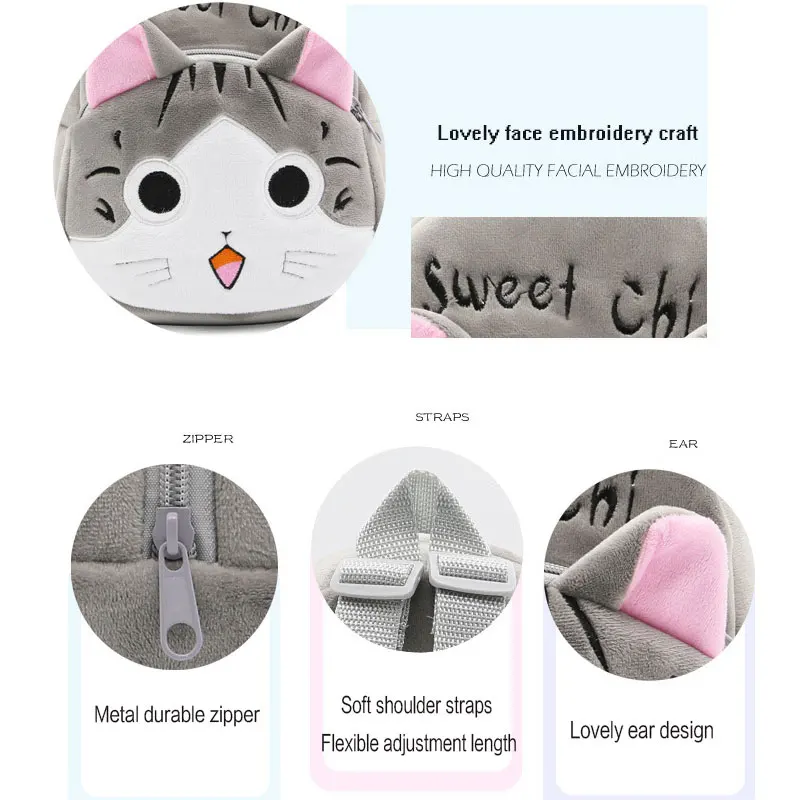 Mini Children school Bag Plush Cute Preschool toddler Backpack For 1 to 3T Girls Kindergarten Kids kitty mochila infantil | Багаж и сумки