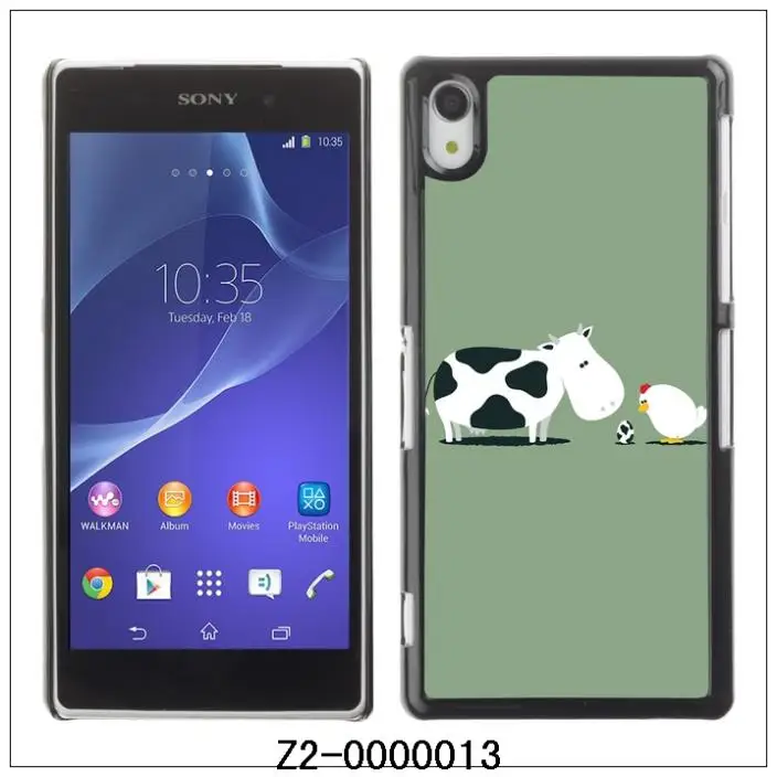 Cow &amp Chicken Illustration-FOR SONY Xperia Z2 D6502 L50W Plastic Hard Back Case Cover Shell 30PCS/Lot (Z2-0000013) |