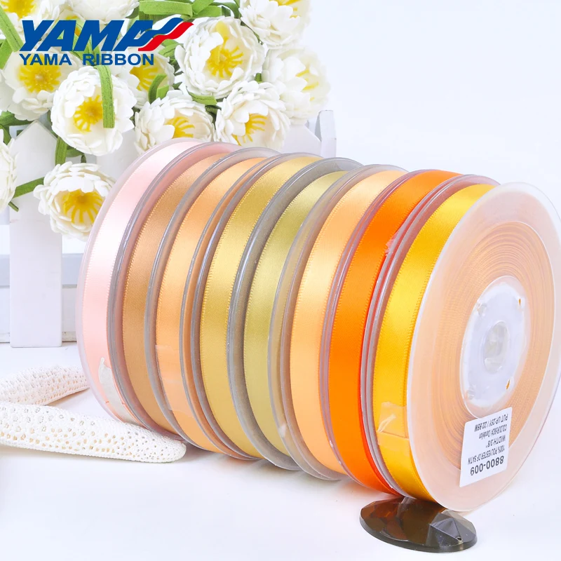 YAMA 25 28 32 38 мм 100 ярдов/лот односторонняя атласная лента светло темно желтая для