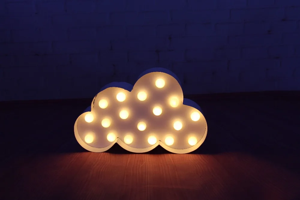 Белое Облако светодиодный маркеры знак светильник на Винтаж металлический