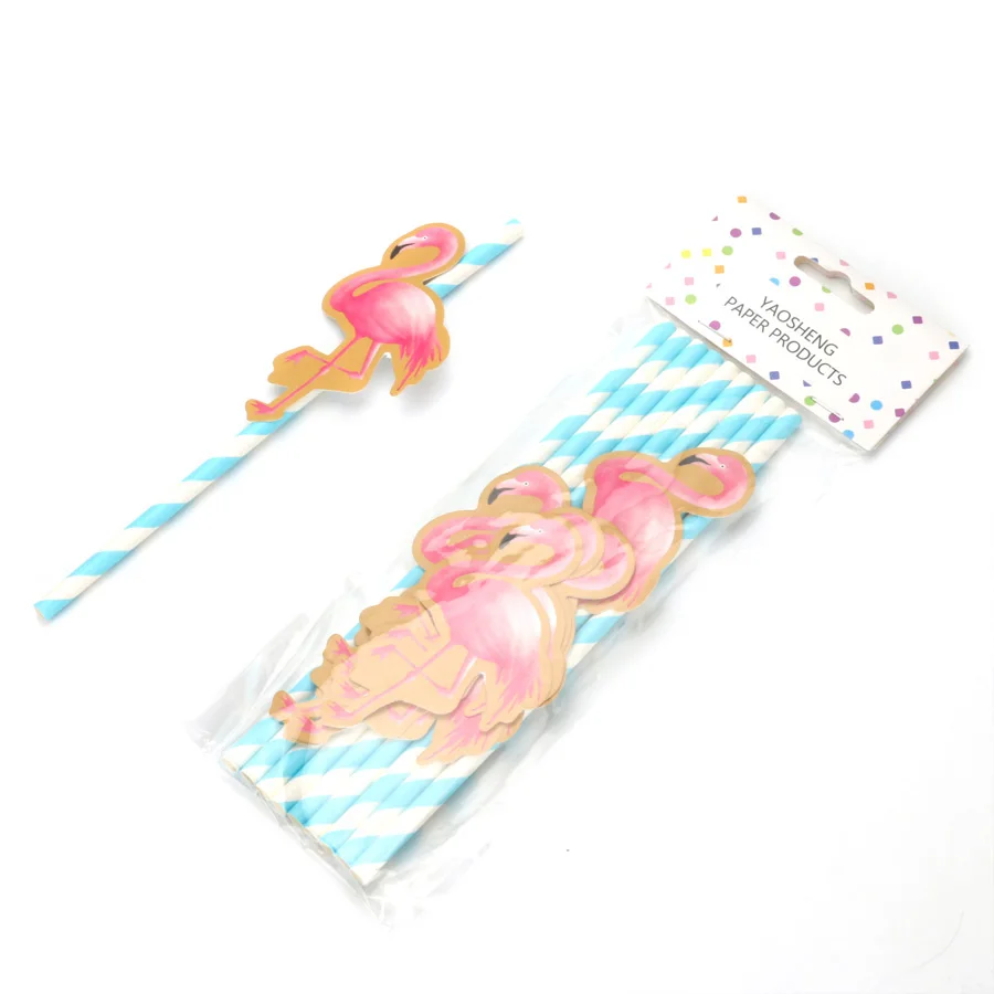 10PCS Paper Straws Flamingo Pineapple Lemon Strawberry Hawaiian Party Decoration Summer Fruits Tropical Drink Supplies Straw | Дом и сад