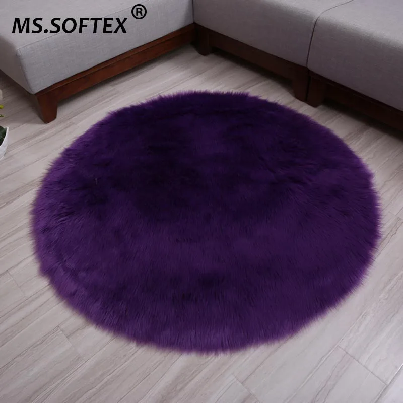 MS.Softex Искусственная овчина подушка плюшевые меховые коврики в круглой форме для