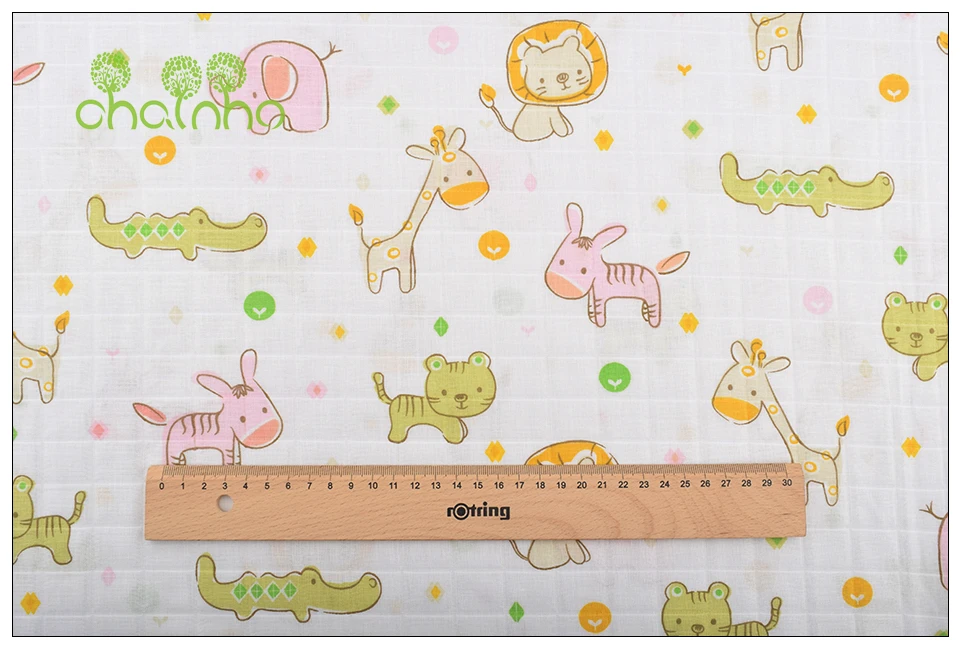 Chainho, 6 шт./лот, мультфильм серии, хлопок марля ткань, двойной слой для DIY шитья и квилтинга детское банное полотенце, подгузники, нагрудники материал