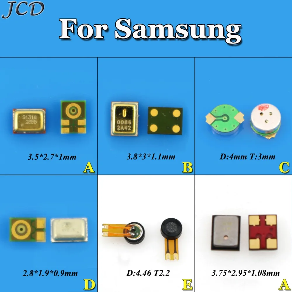 

Внутренний микрофон JCD для Samsung Galaxy S3 i9300 note2 S4 S6 S8 + A3 A7 A8 A9 pro J1 J2 J7 J3 J320, Сменные запасные части для ремонта