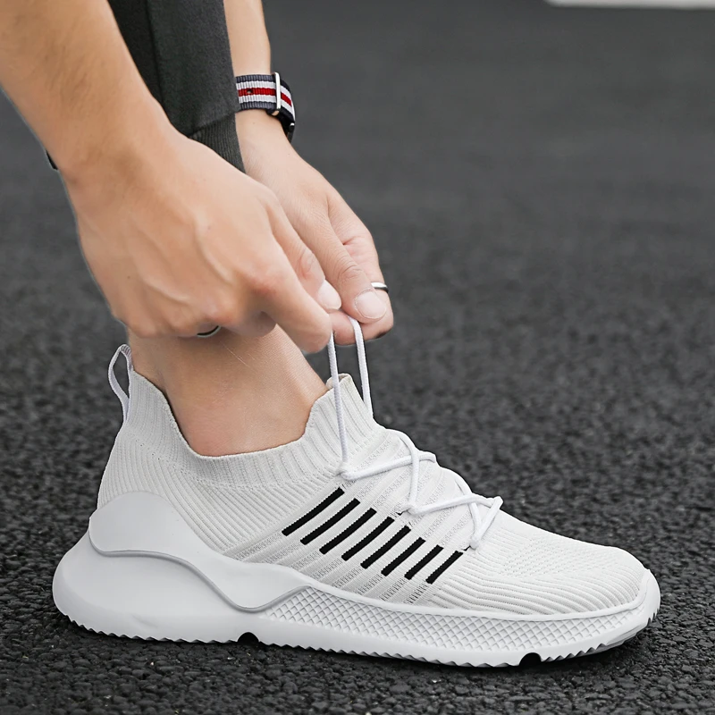 HEINRICH Men Fly-Knitted Shoes Light Sneakers Fashion Sock Outdoor Walking Breathable Footwear Erkek Ayakkab | Обувь