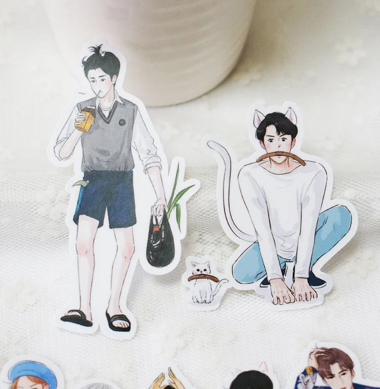 40 шт. самодельные наклейки для скрапбукинга exo Q version pretty boys|Канцелярские наклейки|