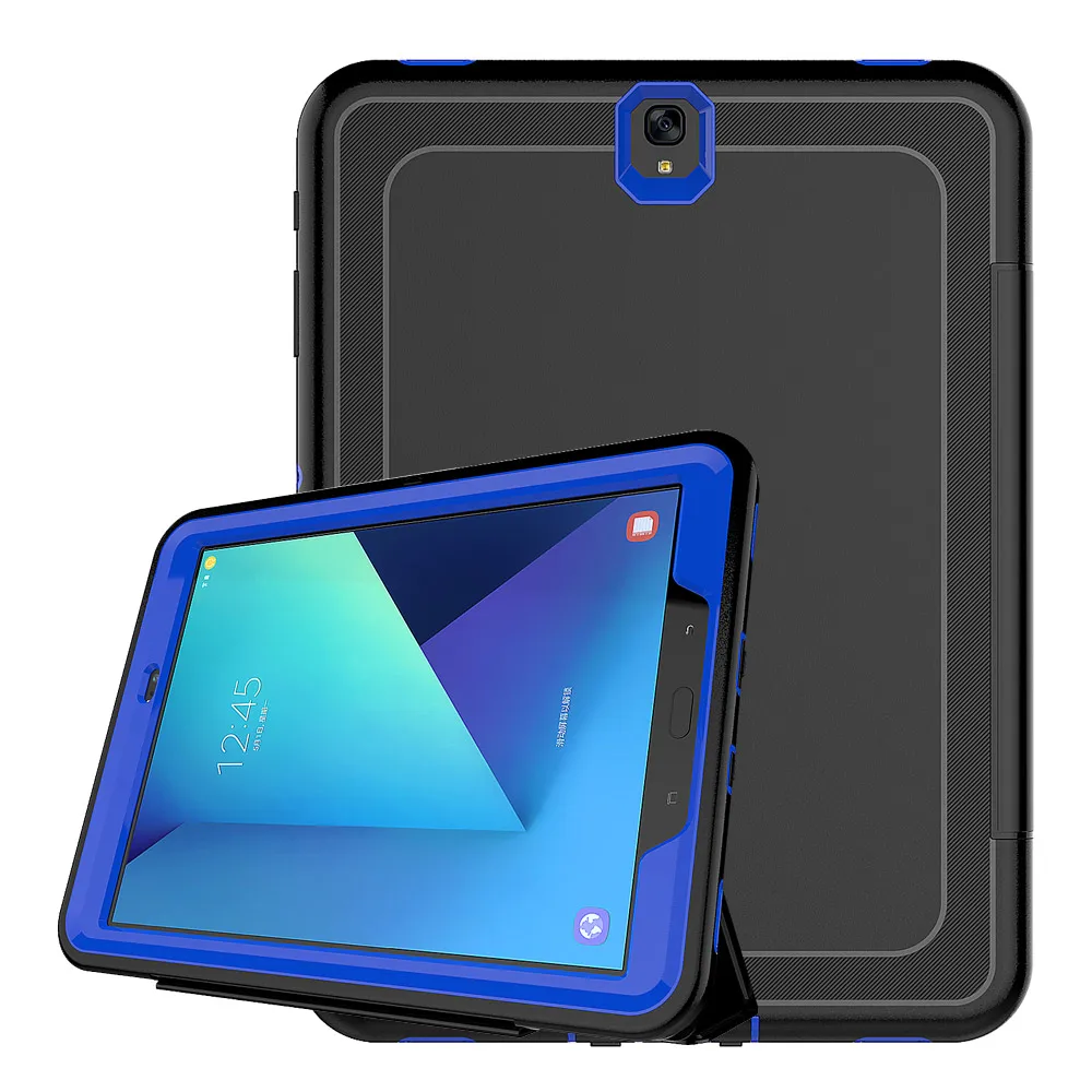 Для Samsung Galaxy Tab S3 9,7 SM-T820 T825 3-Слои смарт-крышка, чехол противоударный ПК+ ТПУ повышенной прочности и защищенности противоударный ТПУ+ ПУ складная стоячая таблетница - Цвет: 2