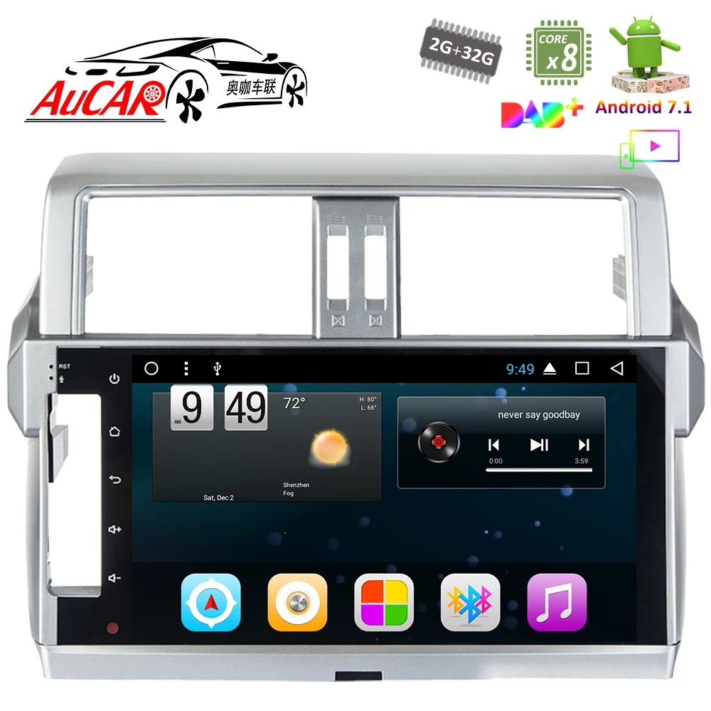 Автомобильный DVD плеер на Android 7 1 10 дюйма система GPS навигации для Toyota Prado 2014 2016