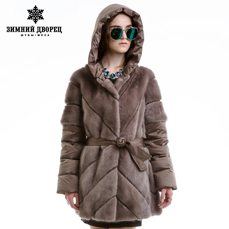 Genuine Leather women's mink fur coat fashion coats for women vest Down Jackets Detachable sleeves | Женская одежда