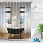 Романтический, модный современная мраморная занавеска для душа с рисунком для ванны, водонепроницаемая занавеска для ванной, ткань для украшения детской ванны