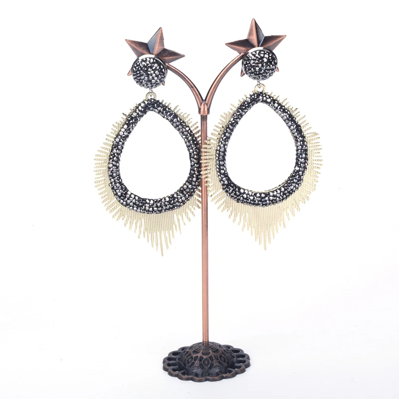 Новое поступление высокое качество популярные Висячие серьги Стразы оптовая