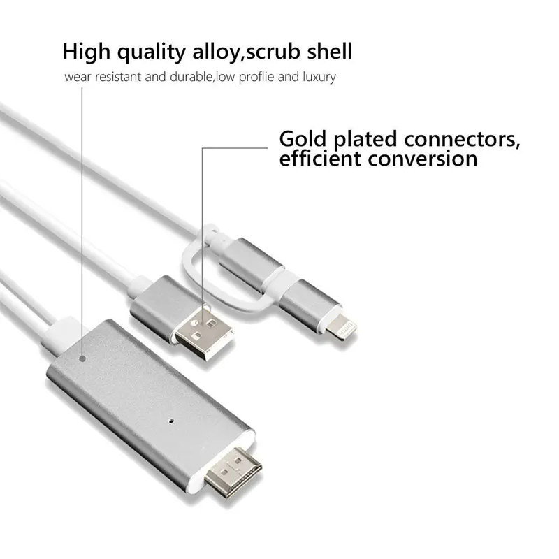 3 в 1 для MHL HDMI кабель Samsung A7 J5/для iPhone X 8 7 6 Plus Huawei Micro USB к адаптер HDTV ТВ разъем|Кабели