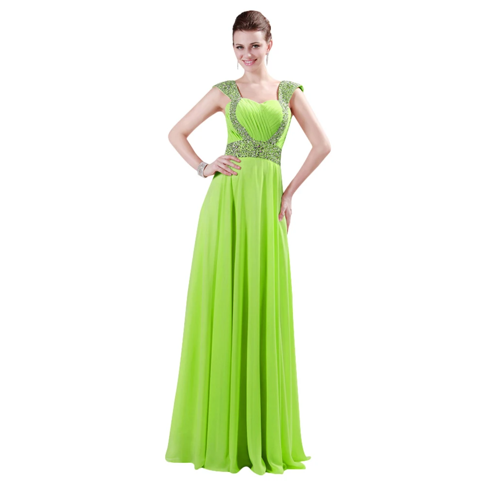 Elegant Women Cap Sleeve A Line Prom Dress 2015 Floor Length Backless Long Evening Dresses Beaded Robe De Soiree 4446 | Свадьбы и