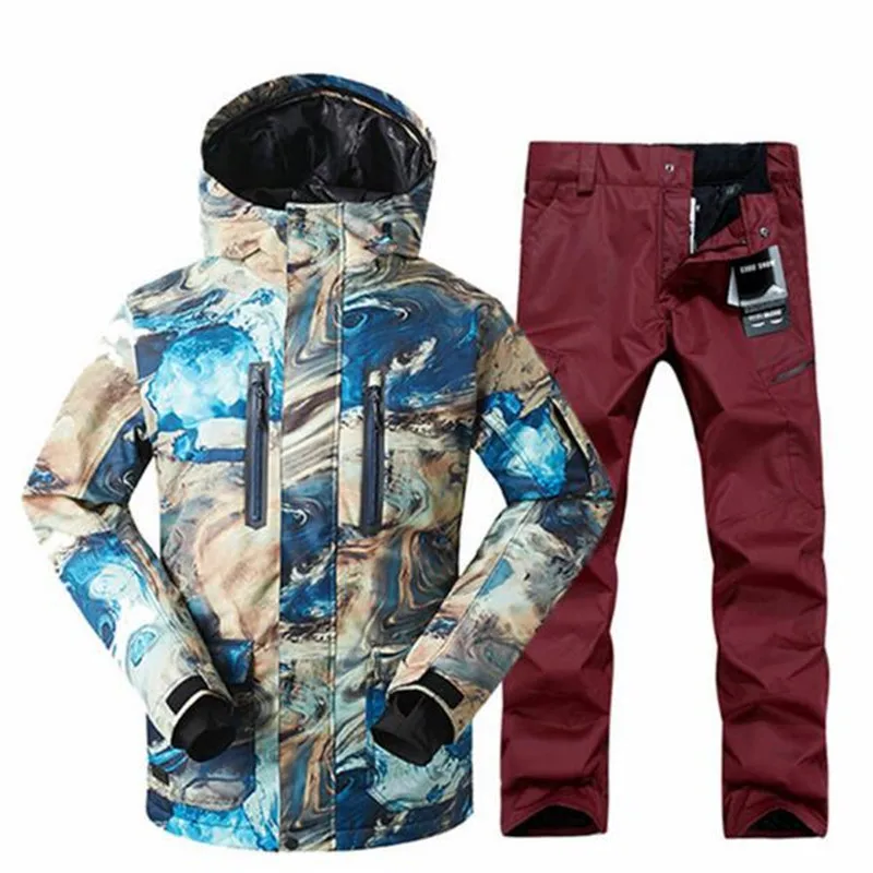 Сноуборд куртка+ Pantalones Masculina Nueva Gsou Hombres Traje de Impermeable al Aire Libre Deporte Campin