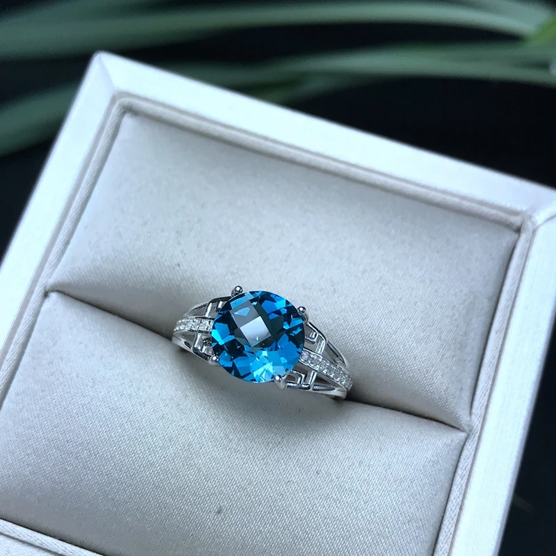 Uloveido дамское кольцо с отверстиями дворец 925 пробы Серебряное топазом женский