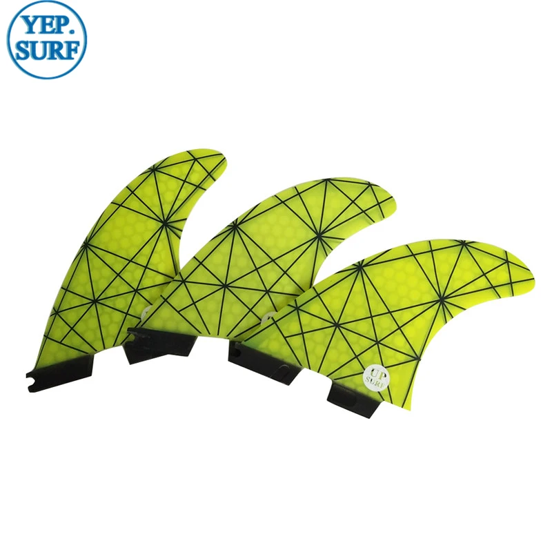

FCSII G7 Size Surfboard Yellow color Honeycomb Fins Tri fin set FCS 2 Fin Hot Sell FCS II Fin Quilhas