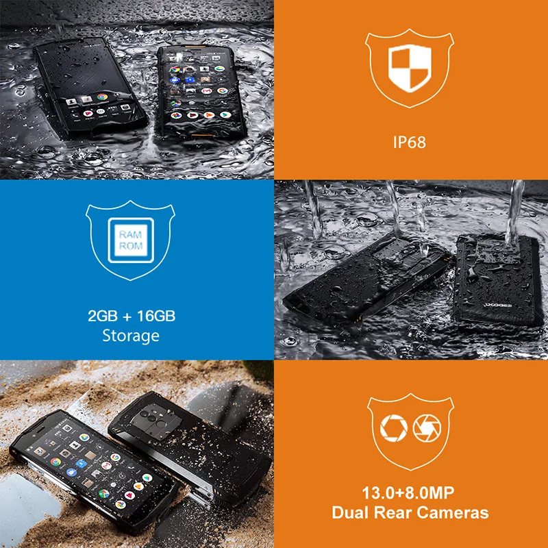 Быстрая доставка DOOGEE S55 Lite IP68 Водонепроницаемый смартфон 2 Гб оперативной памяти