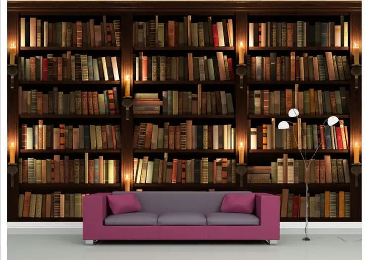 Индивидуальные фотообои 3d настенные фрески обои книжный шкаф книжная полка для