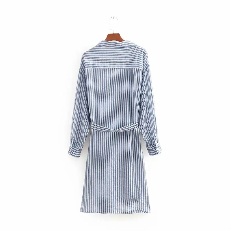 Женское платье-рубашка Heydress Повседневное платье в полоску с длинным рукавом и
