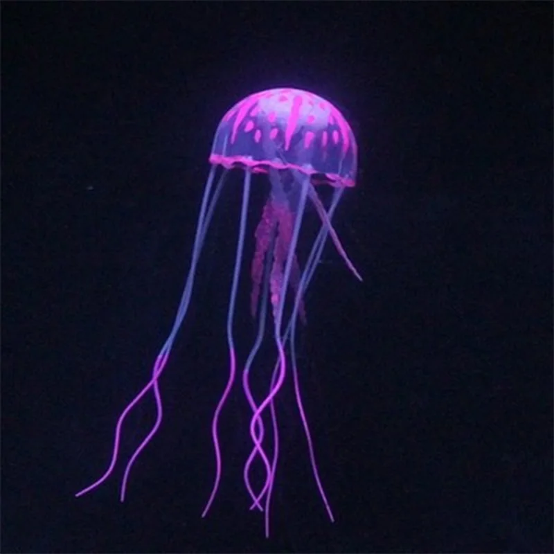 2019 New Popular Jellyfish Mini 1PC Glowing Effect Fish Tank Decoration Aquarium Artificial Silicone Ornament | Дом и сад