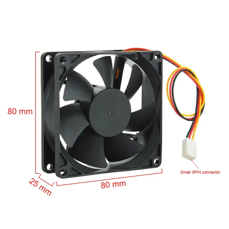 3 Pin 80mm 25mm PC CPU Cooling Fan Heatsinks Radiator For Different Desktop Radiating | Компьютеры и офис
