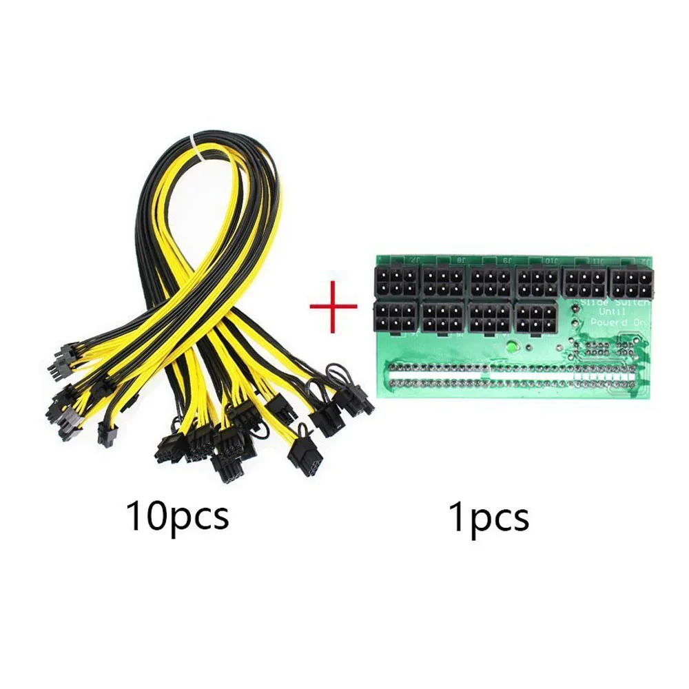 Адаптер блока питания для майнинга ETH ZEC 12 В GPU/PSU коммутационная плата 18AWG PCI E 6
