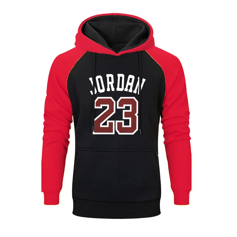 Модные реглан толстовки JORDAN 23 с буквенным принтом толстовка хип-хоп Мужская спортивная одежда пуловер мужской спортивный костюм толстовки Одежда - Цвет: Red Black