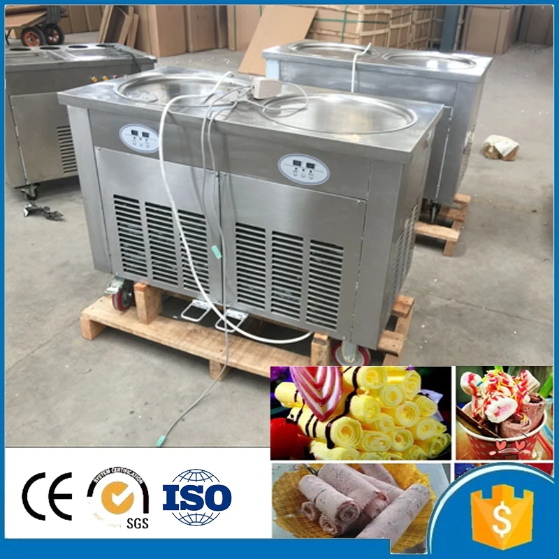 2017 Горячая Распродажа холодная тарелка двойная сковорода жареное мороженое