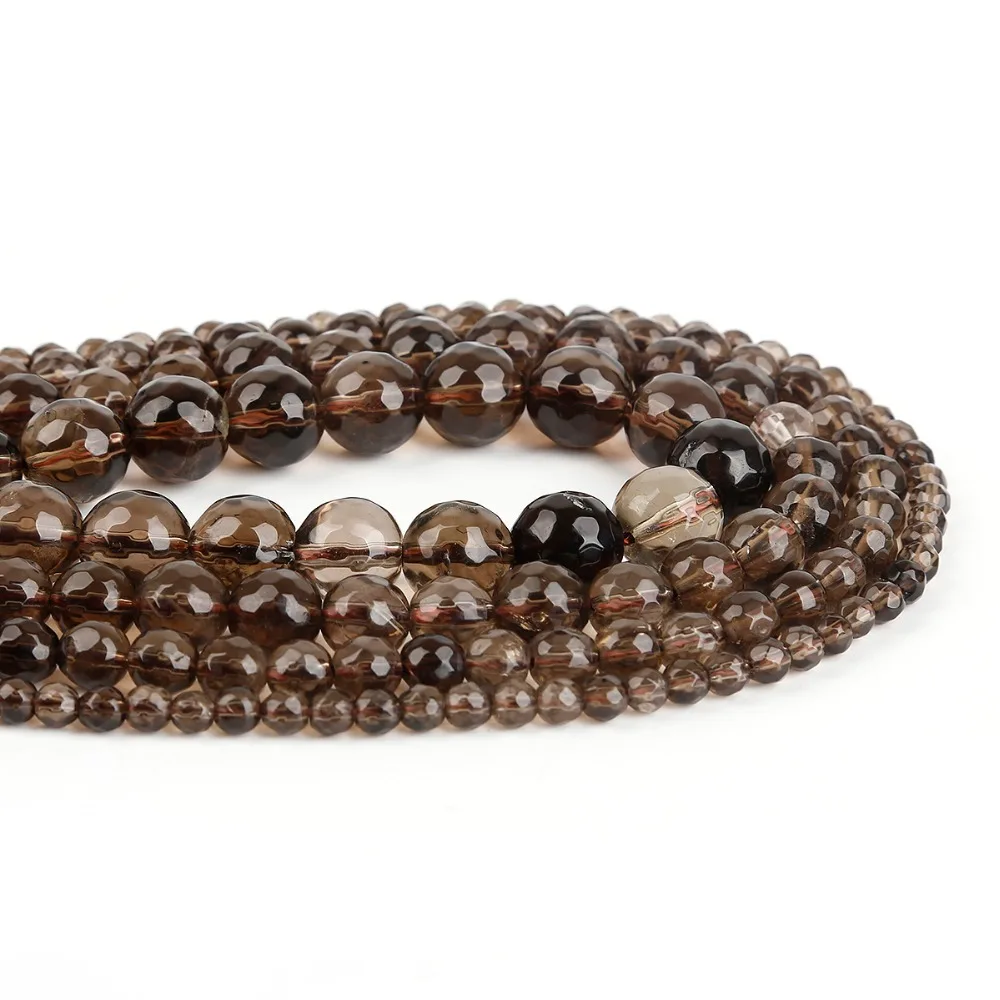 Hot Sale 4 6 8 10mm Faceted Natural Stone Round Ball Beads for DIY Necklace Bracelet Jewelry 2018 New Fashion | Украшения и