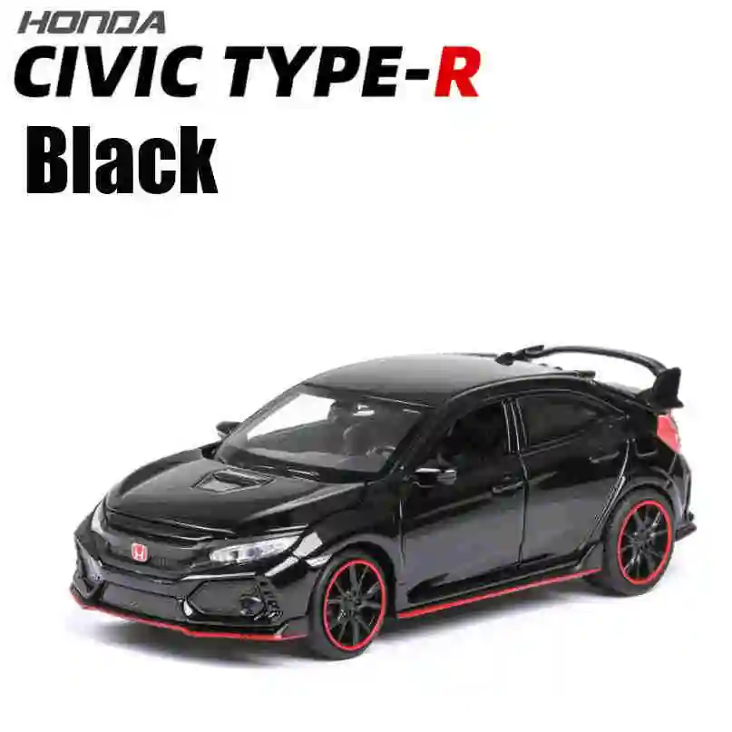 1:32 HONDA CIVIC TYPE-R литые под давлением и игрушечные транспортные средства металлическая модель автомобиля звуковой светильник коллекция автомобилей игрушки для детей Рождественский подарок