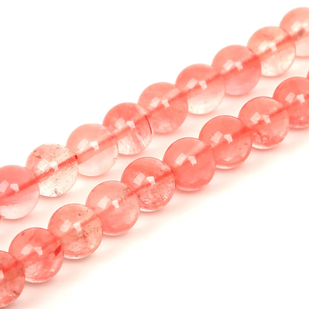 Natural Stone Beads 4/6/8/10 Rose Pink Quartz Crystals Round Loose Watermelon For Jewelry Making DIY Necklace Bracelet | Украшения и