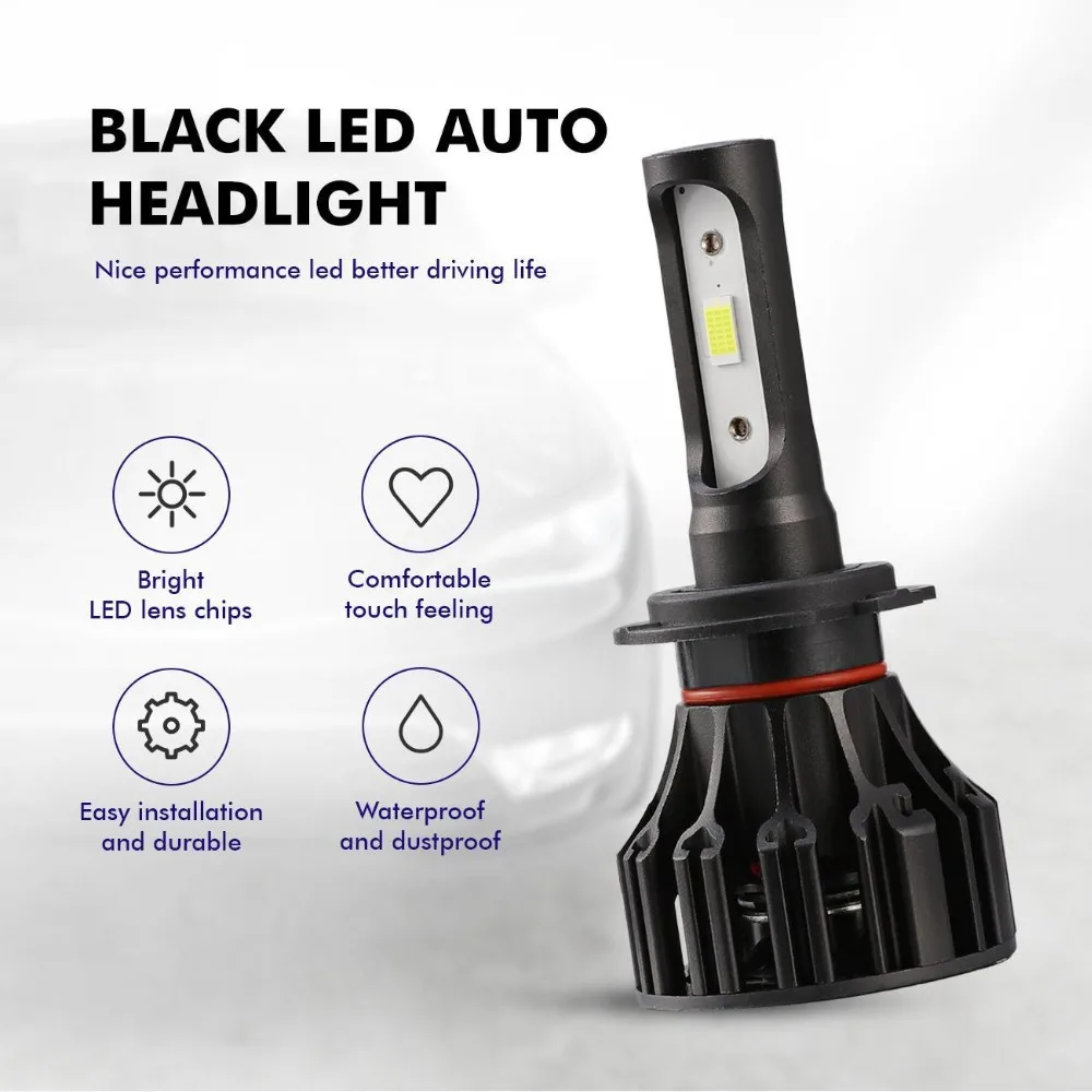 Auxmart T5 Автомобильная фара H7 H1 9006 однолучевой светодиодный Светодиодный Фонарь Авто 72 Вт 8000лм светодиодный налобный фонарь Автомобильный свет для Nissan 350Z TEANA
