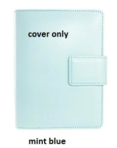 mint blue cover only Блокнот dokibook из искусственной кожи со спиральными свободными листами многоразового использования для путешествий ежедневник filofax agenda notepad binder A6 A5 синий черный - Цвет: mint blue cover only