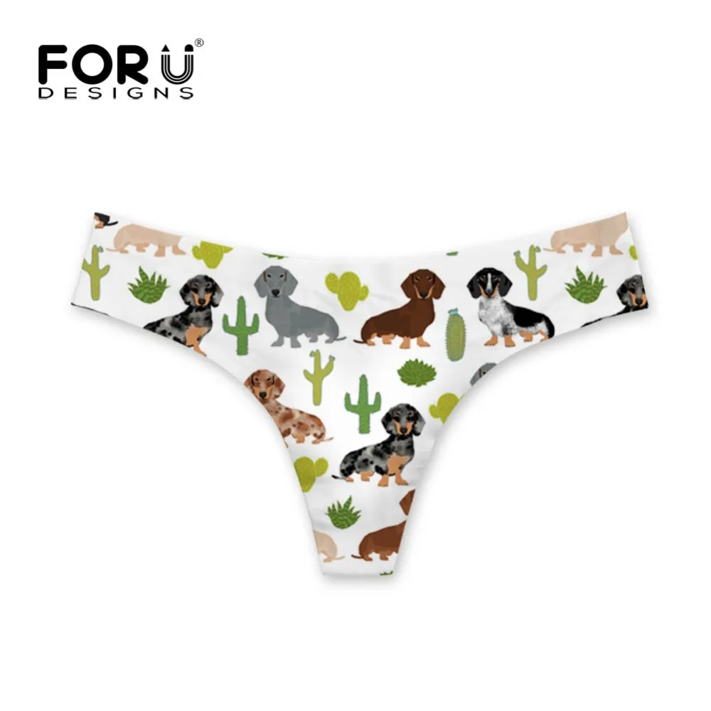 FORUDESIGNS, женское нижнее белье, трусы, Такса, собака, стринги, сексуальные трусики, женское нижнее белье, стринги, Cuecas, танга размера плюс, для девочек